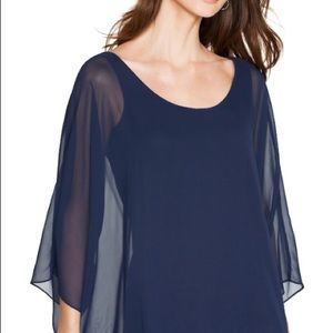 WHBM Navy Flowy Chiffon Drape NWT
